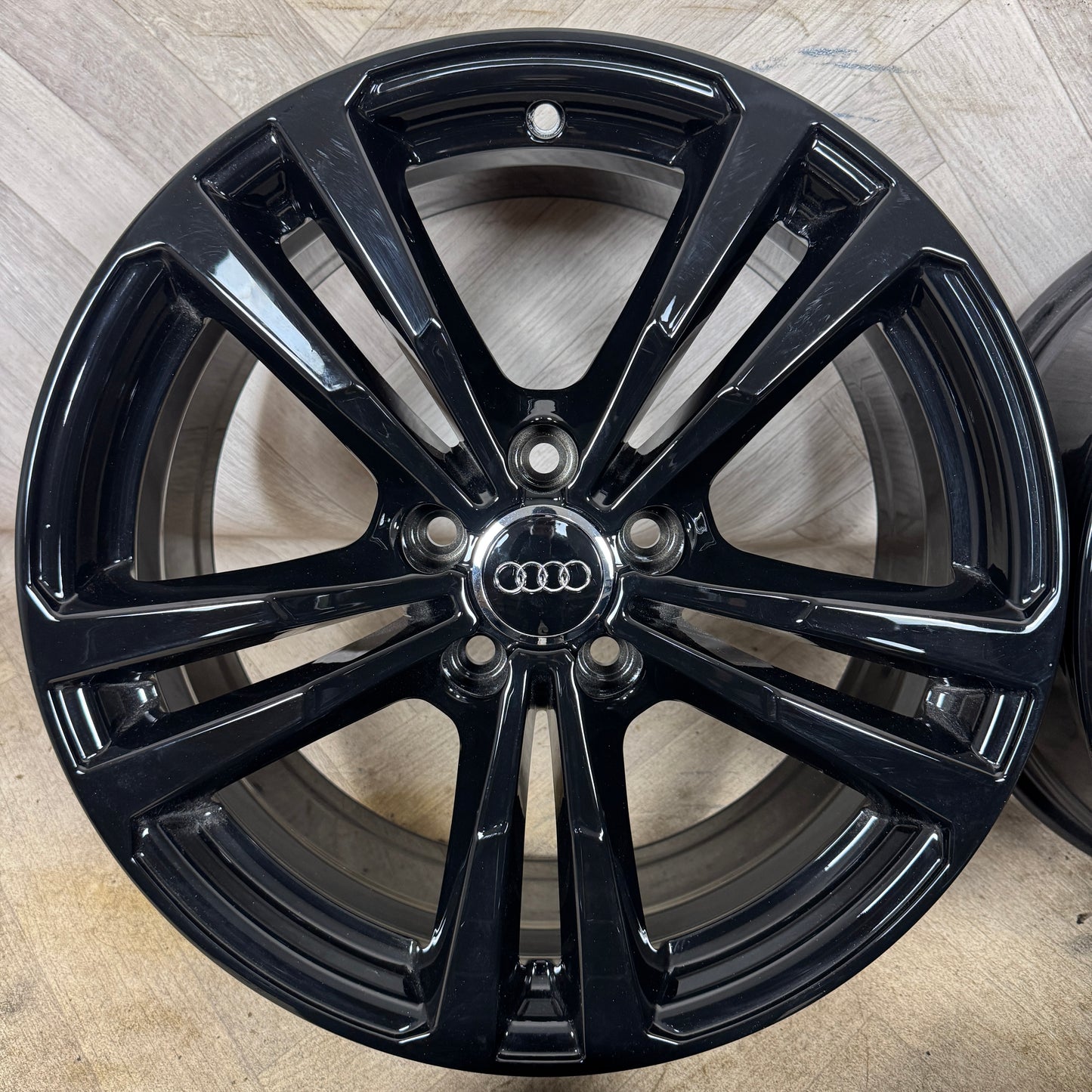 18'' GENUINE AUDI A3 S LINE BLACK ALLOY WHEELS ALLOYS S3 GOLF CADDY 5X112