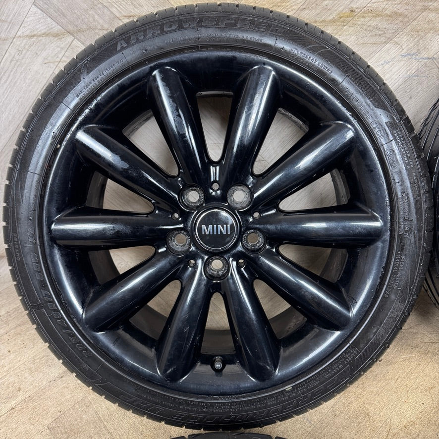 17'' GENUINE MINI COOPER ONE S BMW F55 F56 F57 BLACK COSMOS ALLOY WHEELS TYRES ALLOYS 6855109