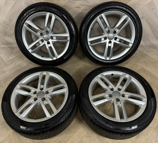 18'' GENUINE AUDI A6 S LINE 5 DOUBLE SPOKE C7 ALLOYS WHEELS TYRES