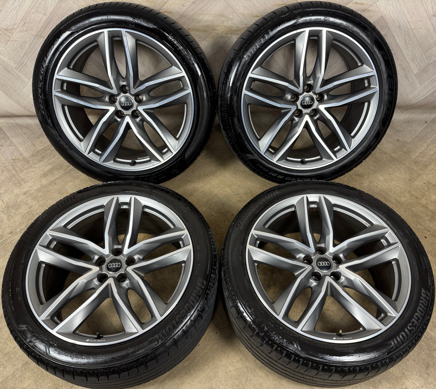 21'' GENUINE AUDI Q7 S LINE RS 5 DOUBLE SPOKE ALLOY WHEELS ALLOYS TYRES 4M0601025T