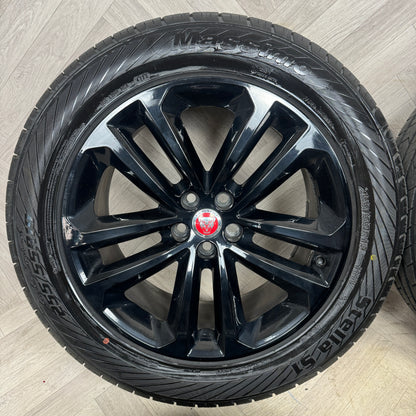 19'' GENUINE JAGUAR F PACE BLACK 5 DOUBLE SPOKE 5038 ALLOY WHEELS TYRES ALLOYS