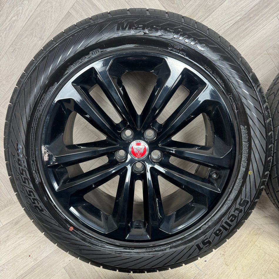 19'' Genuine Jaguar F Pace Black 5 Double Spoke 5038 Alloy Wheels Tyres Alloys