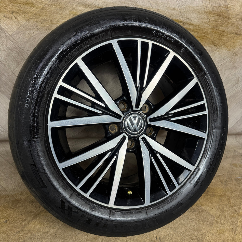 1X 16'' Genuine VW Golf Mk7.5 Mk7 Linas Alloy Wheel Tyre Gt Single  5X112 Fitment  6.5J Et46 Centre Bore: 57.1 Part: 5G0601025Cd
