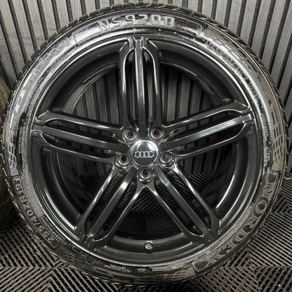 19'' GENUINE AUDI Q3 S LINE BLACK 5 TRIPLE SEGMENT ALLOY WHEELS TYRES ALLOYS