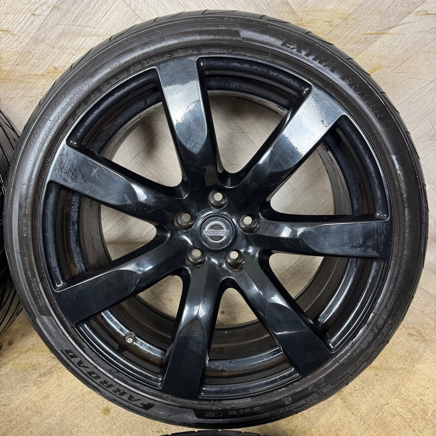 20'' GENUINE NISSAN GTR R35 BLACK ALLOY WHEELS TYRES ALLOYS JF01ASK65 & JF00ASK65