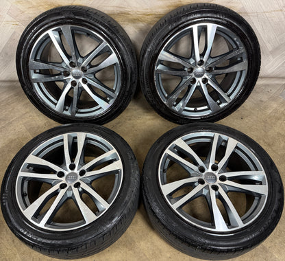 19'' GENUINE AUDI A6 C8 S LINE 5 DOUBLE SPOKE ALLOY WHEELS TYRES ALLOYS 4K0601025H
