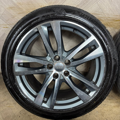 19'' GENUINE AUDI A6 C8 S LINE 5 DOUBLE SPOKE ALLOY WHEELS TYRES ALLOYS 4K0601025H