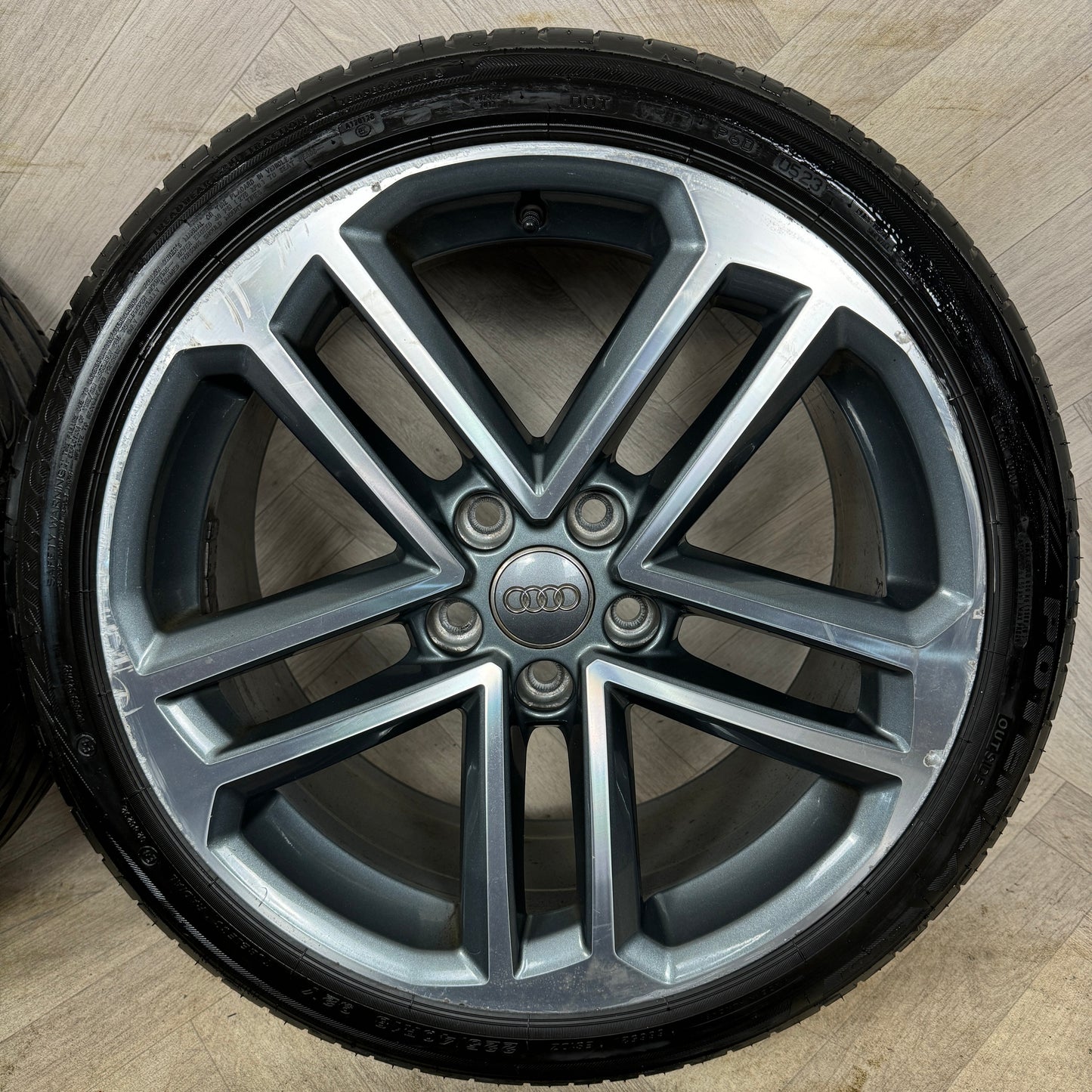 18'' GENUINE AUDI A3 5 DOUBLE SPOKE ALLOY WHEELS ALLOYS TYRES S3 GOLF CADDY