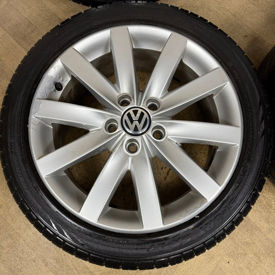 17'' GENUINE VW GOLF MK6 MK7 MK5 PORTO GT ALLOY WHEELS TYRES ALLOYS CADDY 5X112 5K0601025F