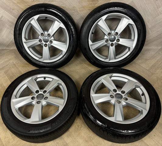 17'' GENUINE AUDI Q2 S LINE 5 DOUBLE SPOKE ALLOY WHEELS TYRES ALLOYS