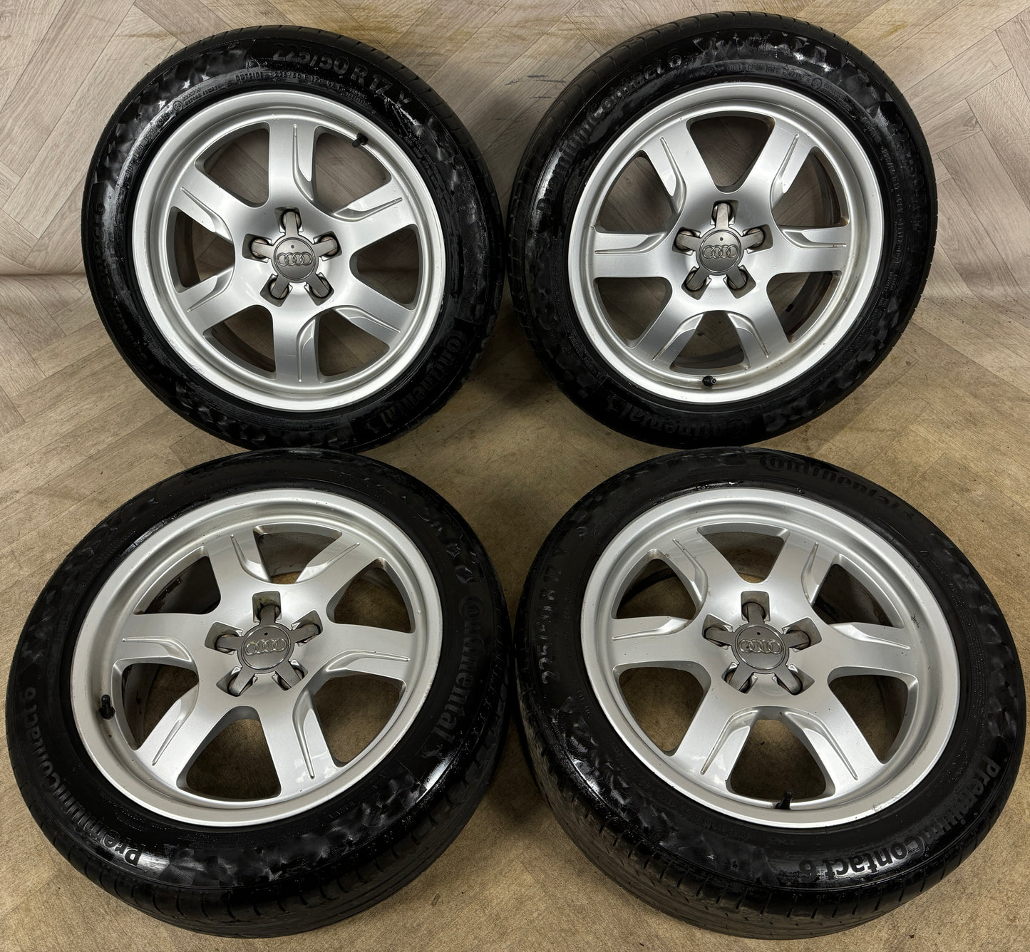 17'' GENUINE AUDI A5 6 SPOKE B8 B9 A4 ALLOY WHEELS ALLOYS TYRES