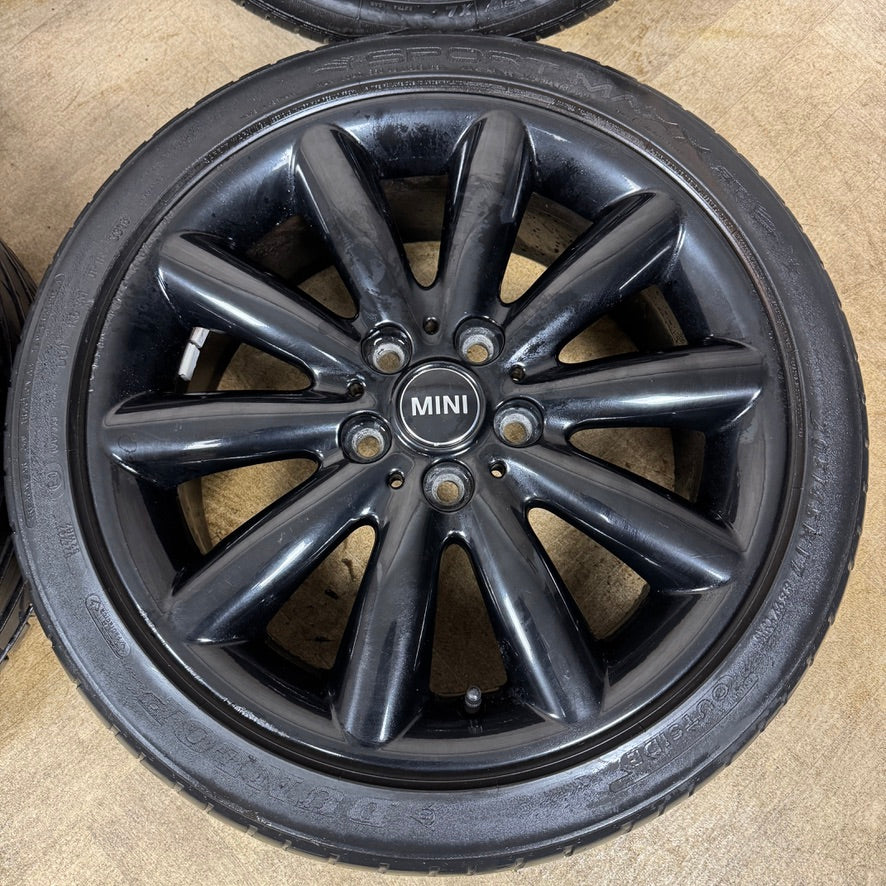 17'' GENUINE MINI COOPER ONE S BMW F55 F56 F57 BLACK COSMOS ALLOY WHEELS TYRES ALLOYS 6855109