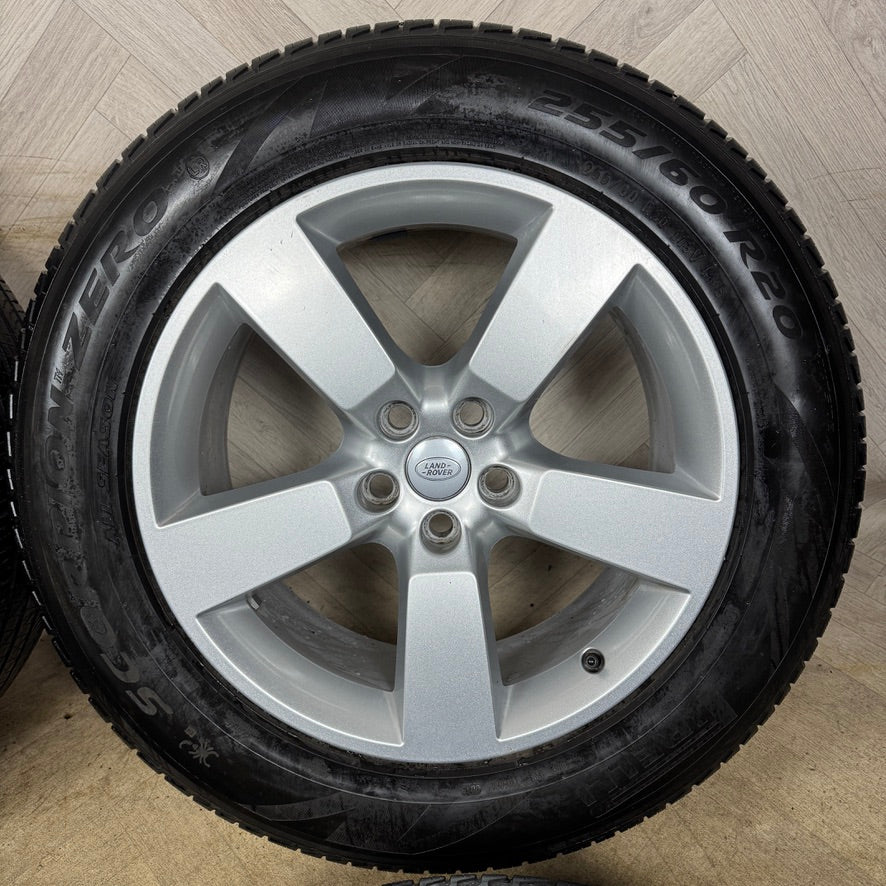 20'' GENUINE LAND ROVER DEFENDER 5 SPOKE SILVER 5098 ALLOY WHEELS TYRES ALLOYS L8B2-1007-GB