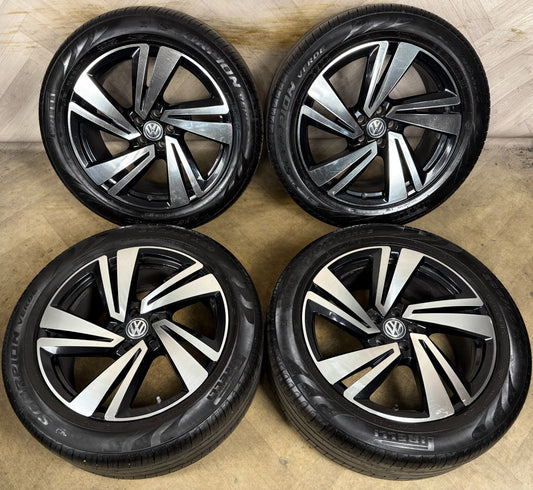 20'' GENUINE VW TOUAREG NEVADA BLACK DC ALLOY WHEELS ALLOYS TYRES Q7 760601025S