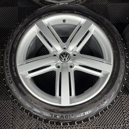 20'' GENUINE VW TOUAREG METROPOLITAN SILVER ALLOY WHEELS ALLOYS TYRES 7P6601025G