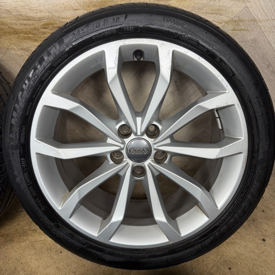 18'' GENUINE AUDI A4 S LINE SILVER B8 B9 ALLOY WHEELS ALLOYS TYRES 8W0601025H