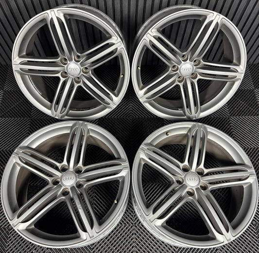 20" GENUINE AUDI Q5 5 TRIPLE SPOKE SEGMENT PEELER GREY S LINE ALLOY RIMS WHEELS