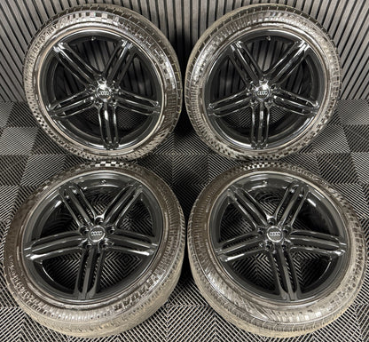 20" GENUINE AUDI Q5 5 TRIPLE SPOKE SEGMENT PEELER BLACK S LINE ALLOY TYRE WHEELS