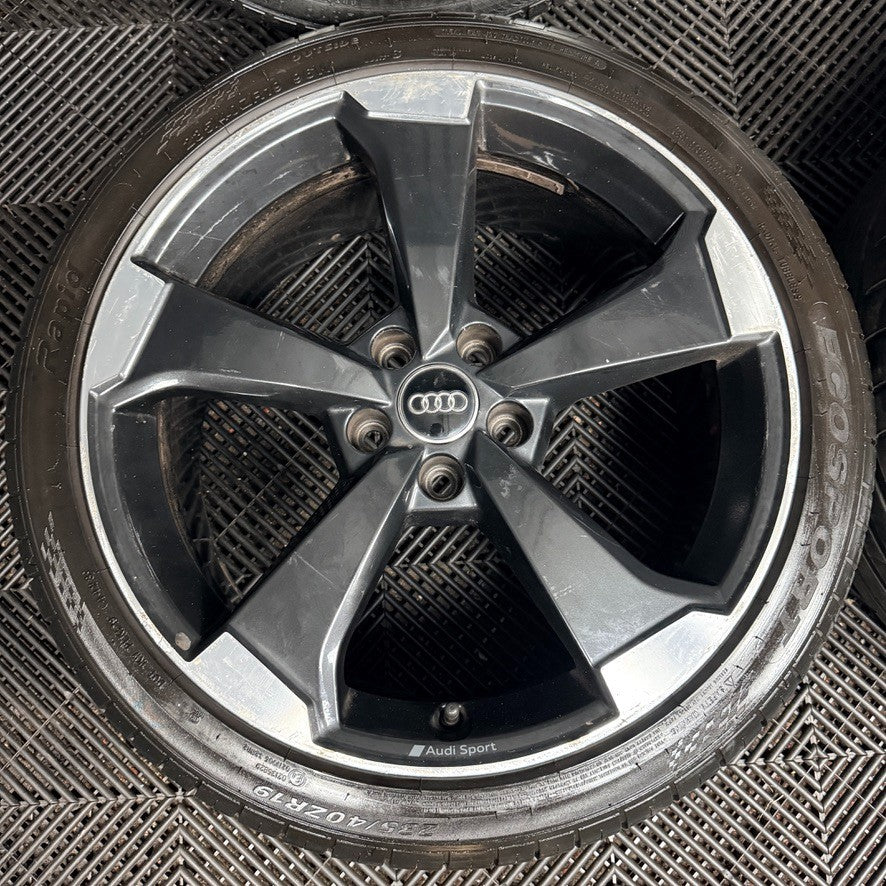19'' Audi Q2 Black Edition Rotor Alloy Wheels Tyres Alloys 81A601025M Genuine