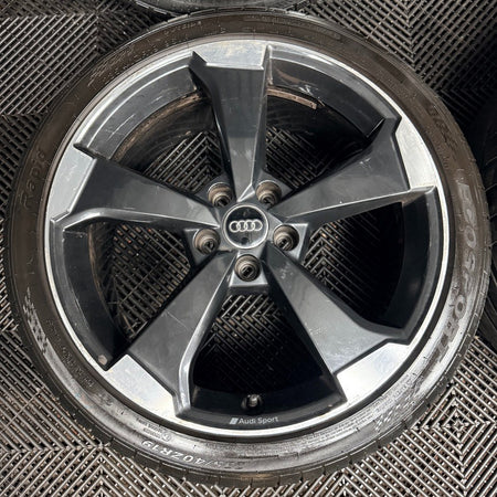 19'' Audi Q2 Black Edition Rotor Alloy Wheels Tyres Alloys 81A601025M Genuine