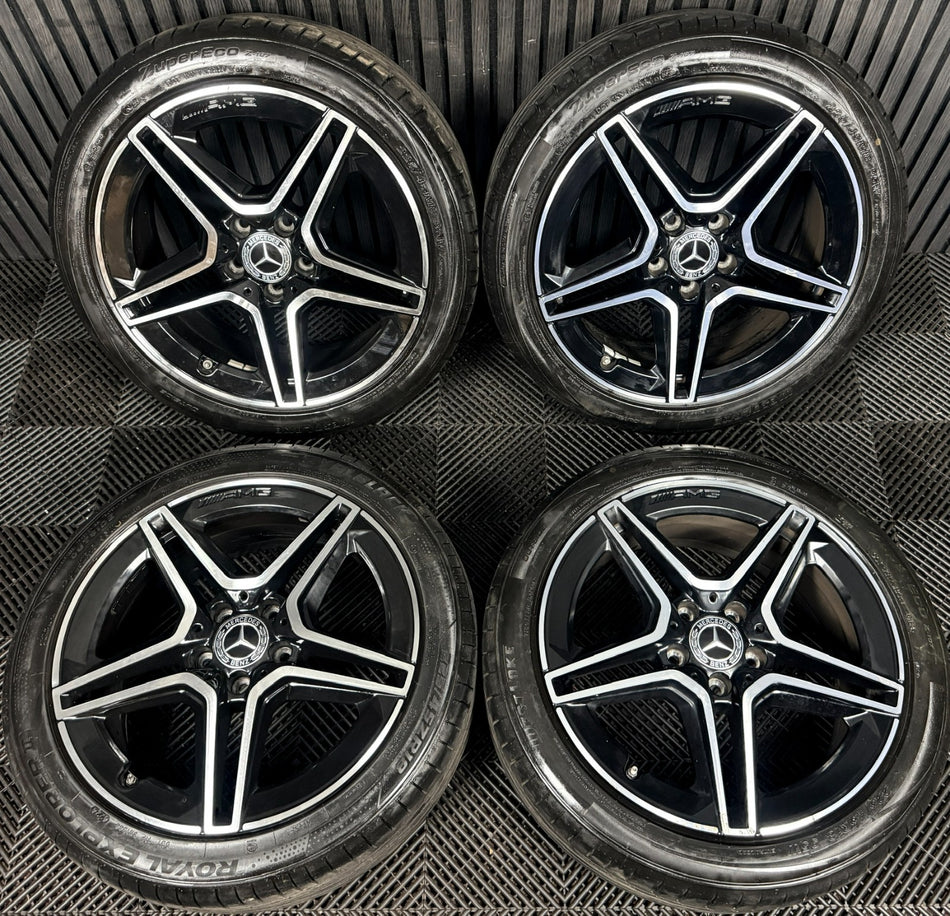 18'' Mercedes Amg A Class Cla B Black DC Alloy Wheels Tyres Alloys W177 Genuine