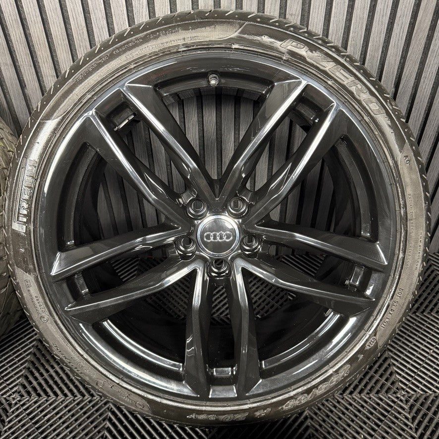 20'' GENUINE AUDI A6 S LINE BLACK EDITION C7 ALLOYS WHEELS TYRES 4G9601025M