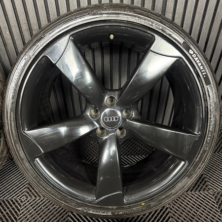 21" GENUINE AUDI A7 S LINE S7 ROTOR BLACK EDITION ALLOY WHEELS TYRES 4H0601025BA