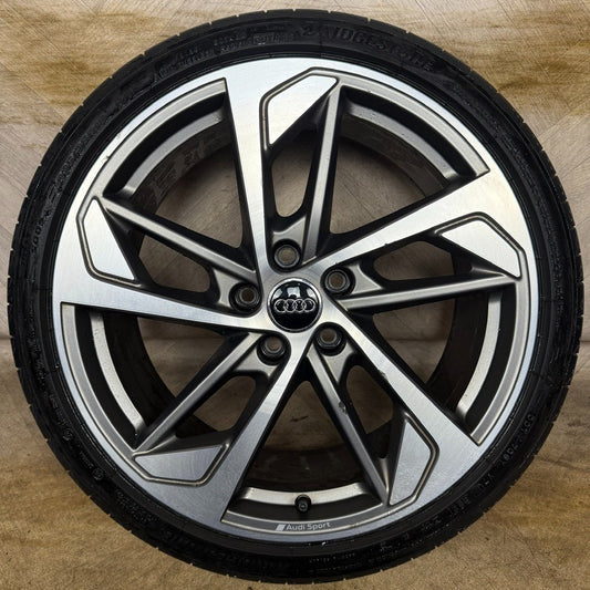 1X 19'' GENUINE AUDI S3 A3 GREY DC TRAPEZOID ALLOY WHEEL TYRE 8Y0601025R