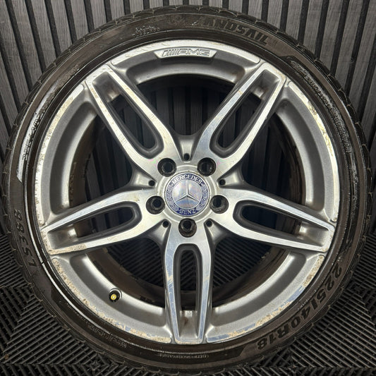 1X 18'' GENUINE AMG MERCEDES A B CLASS CLA GREY DC ALLOY WHEEL TYRE A1764010700