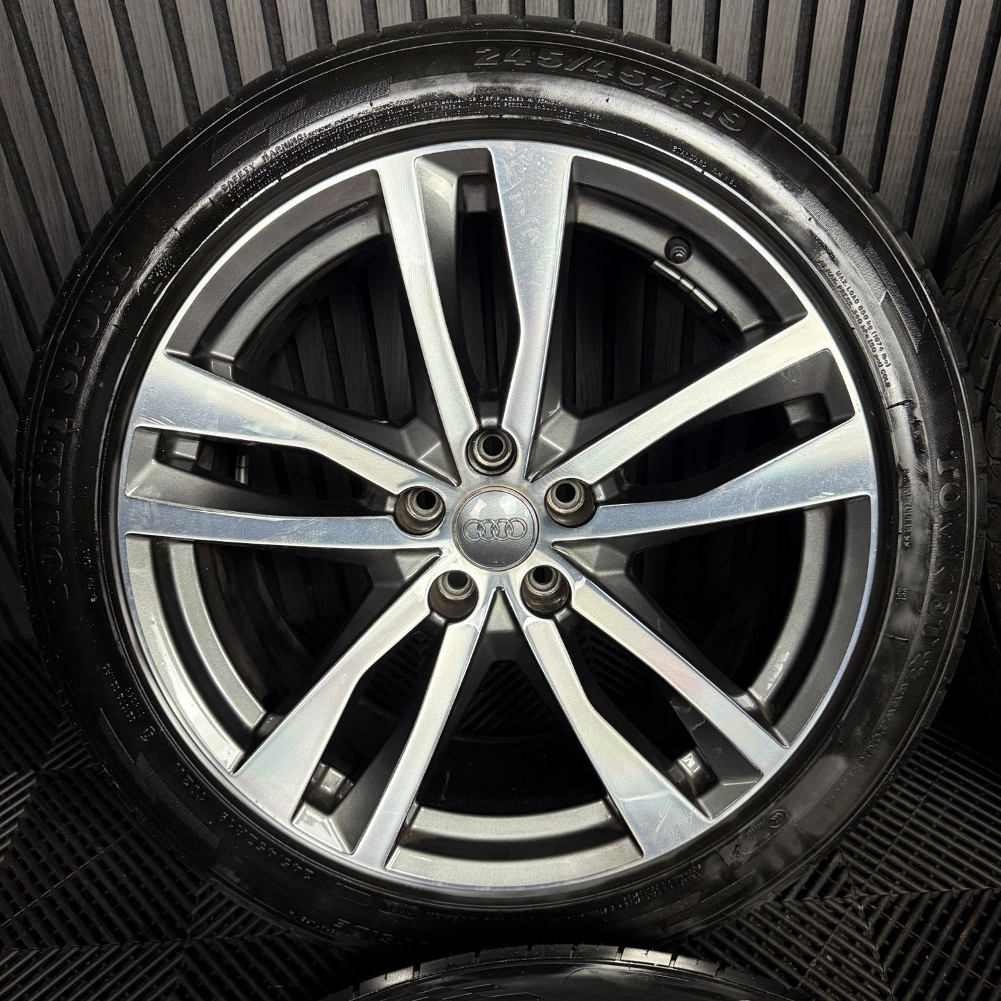 19'' GENUINE AUDI A6 C8 S LINE 5 DOUBLE SPOKE ALLOY WHEELS TYRES 4K0601025H