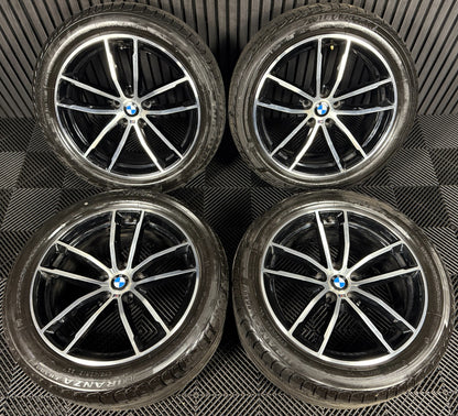18" GENUINE BMW 5 SERIES 4 662 BLACK M SPORT G30 G31 ALLOY WHEELS TYRES ALLOYS