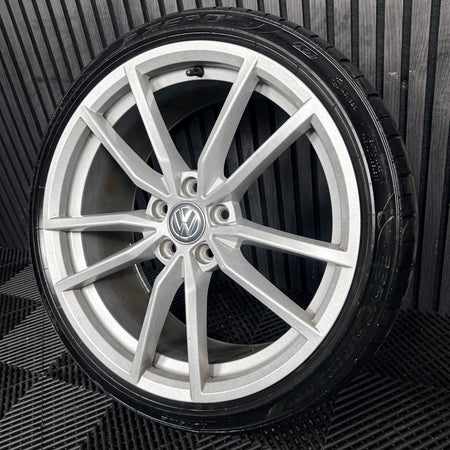 1X 19'' VW Golf R Pretoria Silver GTI MK7 Alloy Wheel Tyre 5G0601025AJ Genuine