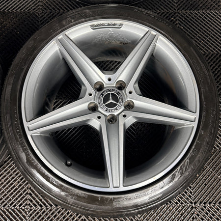 18'' Mercedes AMG C Class W205 Grey DC 5 Spoke Alloy Wheels Tyres Alloys Genuine