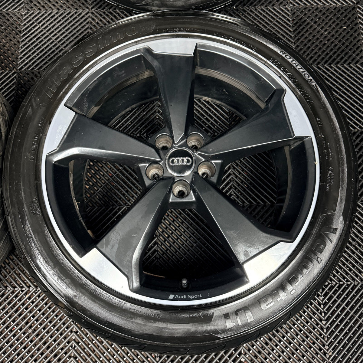 20'' Audi Q5 S Line Rotor Black Edition Alloy Wheels Tyres 80A601025AQ Genuine