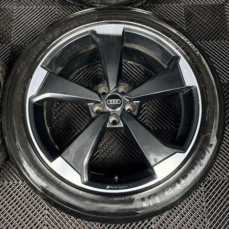 20'' Audi Q5 S Line Rotor Black Edition Alloy Wheels Tyres 80A601025AQ Genuine