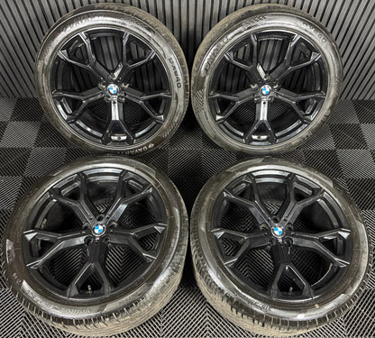 21'' GENUINE BMW X5 X6 G05 G06 741M BLACK M SPORT ALLOYS WHEELS ALLOYS TYRES