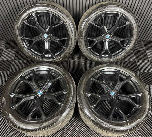 21'' GENUINE BMW X5 X6 G05 G06 741M BLACK M SPORT ALLOYS WHEELS ALLOYS TYRES