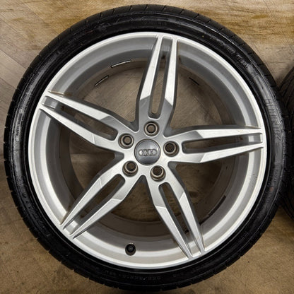 19'' GENUINE AUDI A5 S LINE S5 STAR SILVER ALLOY WHEELS ALLOYS TYRES 8W0601025AM