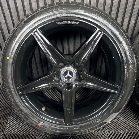18'' Mercedes AMG C Class W205 Black 5 Spoke Alloy Wheels Tyres Alloys Genuine