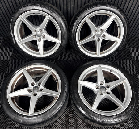 18" Audi A5 S Line Silver 5 Spoke Wheels Alloys Tyres 8W0601025BG Genuine