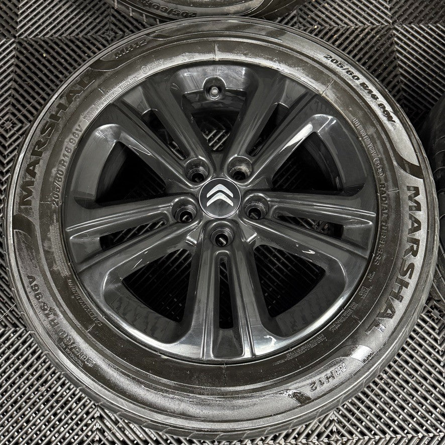 16'' GENUINE CITROEN BERLINGO BLACK ALLOY WHEELS ALLOYS TYRES 5X108