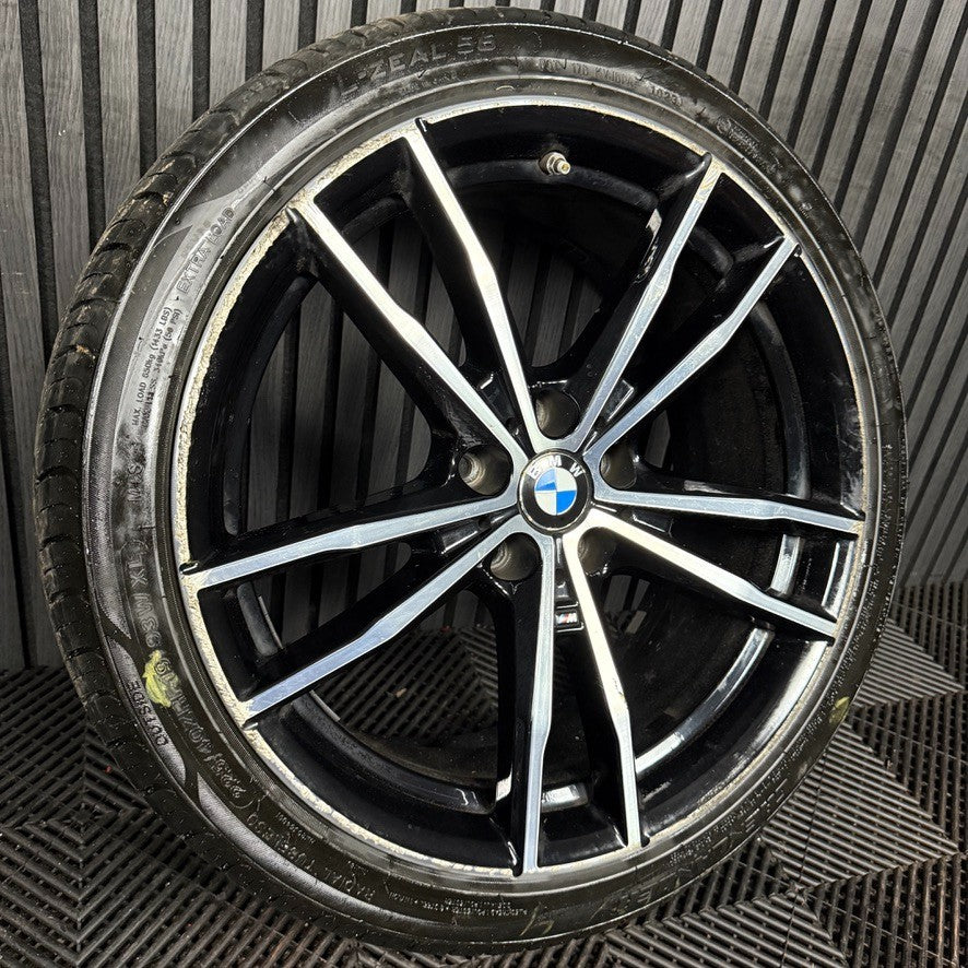 1X 19" GENUINE BMW 3 SERIES 791 M SPORT 4 G20 BLACK DC ALLOY WHEEL 8089892 FRONT