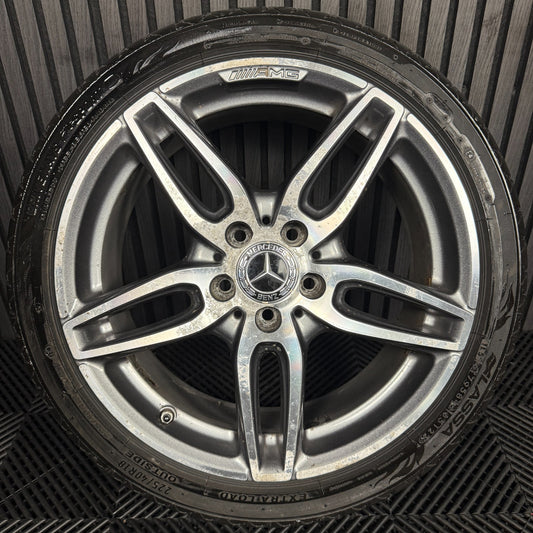 1X 18'' GENUINE AMG MERCEDES A B CLASS CLA GREY DC ALLOY WHEEL TYRE A1764010700