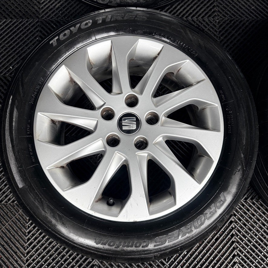 16'' Seat Leon MK3 MK2 Silver Alloy Wheels Alloys Tyres 5F0601025A Genuine