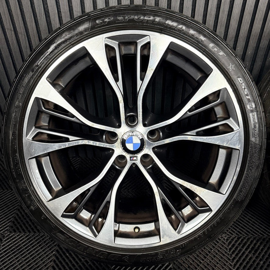 21'' BMW X5 F15 X6 F16 Style 599 Grey DC M Sport Alloy Wheels Tyres Genuine