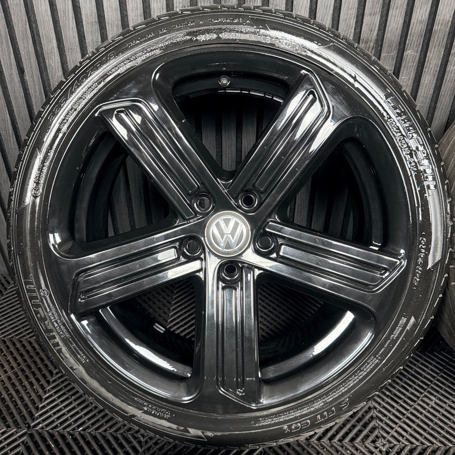 18" VW Golf Cadiz R Black GTI GTD GT Mk7 Alloy Wheel Tyres 5G0601025AG Genuine