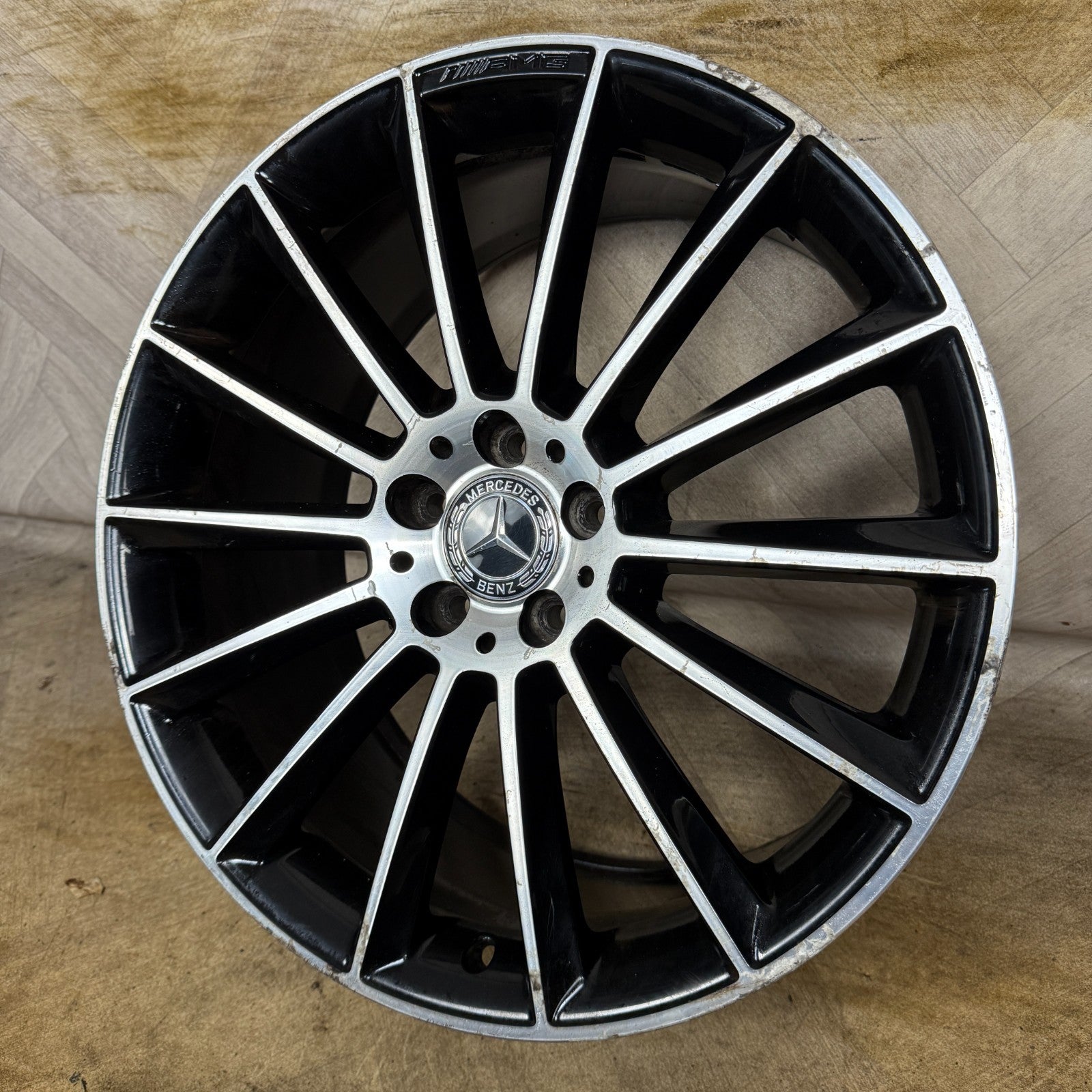 1X 20" GENUINE AMG MERCEDES E CLASS BLACK DC ALLOY WHEEL W213 REAR A2134012300