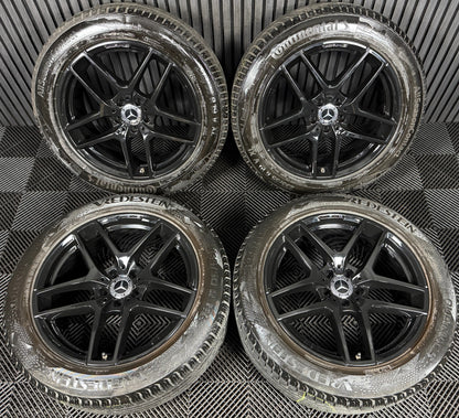 19'' GENUINE MERCEDES AMG GLC COUPE BLACK SPORT ALLOY WHEELS WINTER TYRES 5X112