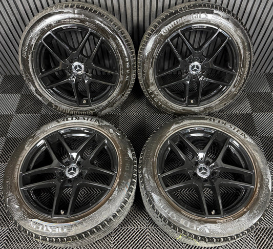 19'' GENUINE MERCEDES AMG GLC COUPE BLACK SPORT ALLOY WHEELS WINTER TYRES 5X112