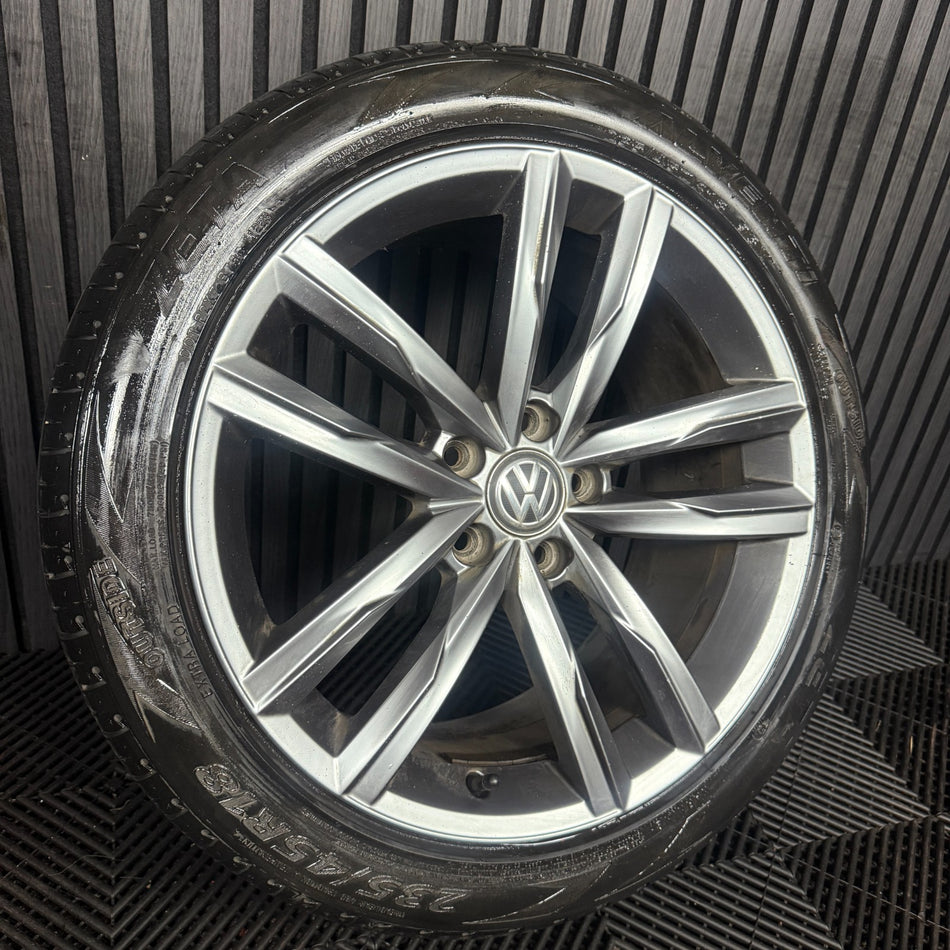 1X 18'' GENUINE VW PASSAT R LINE B8 DARTFORD GT GTE ALLOY WHEEL TYRE 3G0601025K